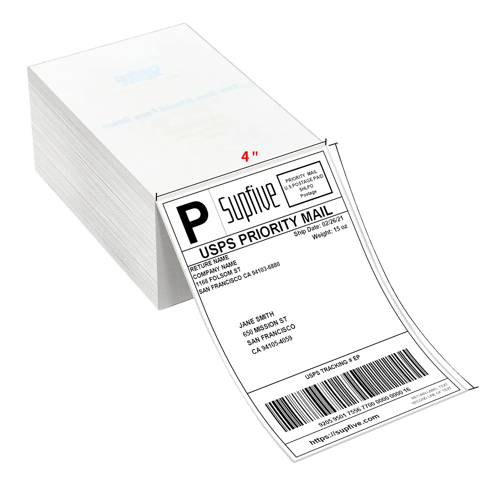 Prezzo di fabbrica 4x6 "etichetta termica (500 pezzi per pila) adesivo autoadesivo etichetta adesiva impermeabile per etichetta di spedizione
