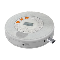 Lecteur de CD portable avec haut-parleur intégré, fonction d'enregistrement USB, charge de type C, écran LCD, pour l'étude, le bureau à domicile, les amateurs de musique