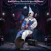 Nouveau modèle de clown cycliste MCT Halloween Circus avec capteur électrique, accessoires décoratifs pour la mise en scène de maisons hantées