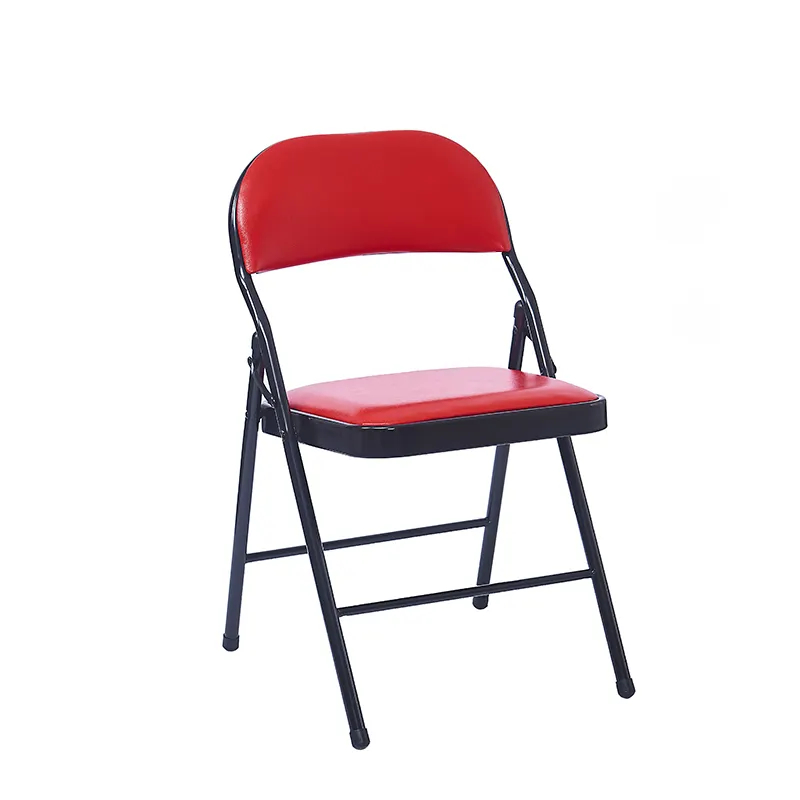 Cadeira de metal dobrável, durável, portátil, forte, tampa acolchoada, cadeira de jantar, cadeira dobrável, eventos de metal