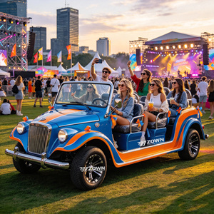 ZOWN Coche Eléctrico Turístico de Lujo con Decoración Exterior Vintage y Contorno Elegante para Uso en Atracciones Turísticas - Product Image 1