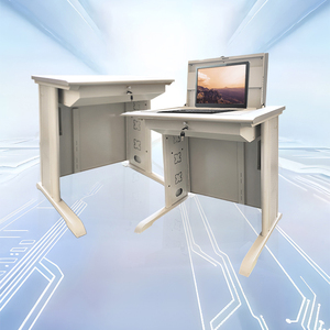 School Furniture Student Single <strong>Computer</strong> <strong>Table</strong> <strong>Metal</strong> <strong>Flip</strong> Top Lockable Monitor for <strong>Computer</strong> <strong>Room</strong> Multimedia Training Desk - Product Image 1