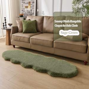 럭셔리 천연 모피 푹신한 긴 인조 모피 양가죽 깔개 사용자 정의 크기 단일 펠트 정통 모피 지역 깔개 - Product Image 2