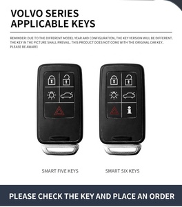 Protection contre les boutons résistant aux rayures cuir souple en alliage de zinc TPU <span class=keywords><strong>clé</strong></span> de voiture protéger étui complet pour <span class=keywords><strong>porte</strong></span>-clés <span class=keywords><strong>clé</strong></span> intelligente <span class=keywords><strong>VOLVO</strong></span> S60L S80L - Product Image 6