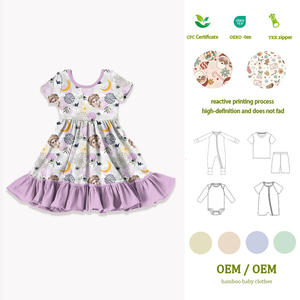 Casual Christmas Bamboo Pajamas Baby <strong>Dress</strong> Cartoon Pattern Bamboo Pajamas Character Custom Print Bamboo Pajamas - Product Image 1