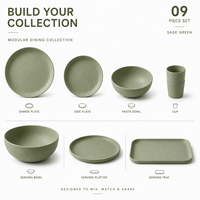 Ensemble de vaisselle en silicone sans BPA de Waker Manufacturers avec assiettes, bols, tasses et saladier pour la cuisine et le camping