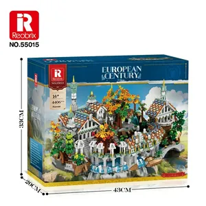 Reobrix 55015 MOC film château médiéval vue sur la rue 4406 pièces bricolage Architecture modèle blocs de construction briques ensembles de jouets - Product Image 2