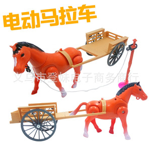 Electric <b>Horse</b> Drawn <b>Carriage</b> Miniature <b>Toy</b> Plastic For Kids Youth Unisex Street Stall Wholesale - Product Image 4