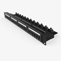Panel Patch LAN Ethernet CAT6/CAT5E 1U 24/48 Port Rak Mount, Frame Distribusi Modular, Konektor UTP/FTP RJ45 Female