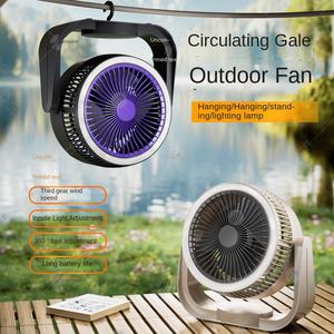 Ventilador de escritorio portátil multifuncional alimentado por USB 5V refrigeración por aire para el hogar coche al aire libre <span class=keywords><strong>Camping</strong></span> luz nocturna sacudiendo la función de cabeza - Product Image 2