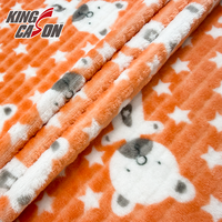Kingcason 100% Polyester, imprimé ours en peluche, nouveau design, flanelle imprimée double face pour couvertures, textiles de maison, pyjamas, vêtements