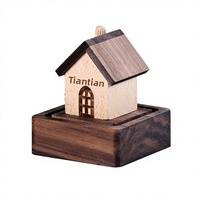 Diffuseur d'arômes en bois en forme de maison en noyer ou en hêtre - Pour la diffusion naturelle de parfums aux huiles essentielles