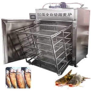 Used stainless steel 100 smoke chicken making machine gas oven for smoke meat