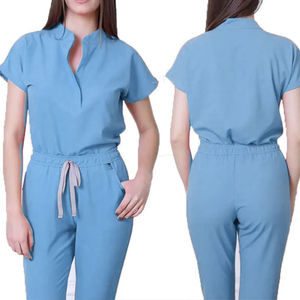 <span class=keywords><strong>Scrub</strong></span> medico all'ingrosso grigio anatomico manica corta da donna set di <span class=keywords><strong>Scrub</strong></span> medico della clinica odontoiatrica medici vestiti chirurgici - Product Image 3