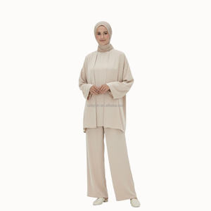 मर्ची शैली का नया आगमन उच्च बिकने वाला मुस्लिम कपड़े, साटन लक्जरी सटिन लक्जरी अबाया दुबाई 2 के टुकड़े - Product Image 1