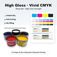 Tinta Cetak Offset Eco LED UV Cepat Kering, Pengerasan Cepat, Kilap Tinggi CMYK, Sistem Lembaran untuk Pencetakan Kertas dan Substrat Non-Absorben