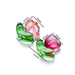 14*15mm flor suelta cuenta 3D lindo cristal tulipán encanto cuentas para la fabricación de joyas - Product Image 2