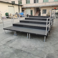 Événement portable réglable en hauteur en aluminium noir Riser Band Theatre Choir Ad Theatre Stepped Stage