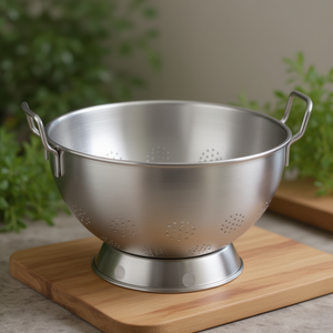 Scolapasta Rotondo in Acciaio Inossidabile con Manici per Uso in Cucina - Product Image 3