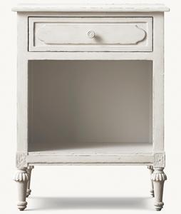 Lit rembourré en bois massif gris clair vieilli. Tête de lit incurvée en tissu pour lit double de style américain pour chambre principale. - Product Image 4