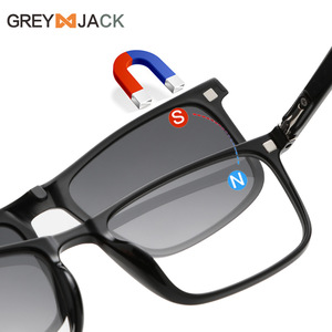 Lunettes de soleil Greyjack à monture carrée en TR90, unisexes, avec verres magnétiques interchangeables, polarisées, protection UV - Product Image 4