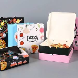 Caja de Papel Corrugado Desechable para Pizza, Resistente al Aceite, en Varios Tamaños, Reciclable - Product Image 3