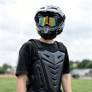 <span class=keywords><strong>Gilet</strong></span> <span class=keywords><strong>de</strong></span> protection pour moto - Protection <span class=keywords><strong>de</strong></span> poitrine et <span class=keywords><strong>de</strong></span> dos pour motocross, protection <span class=keywords><strong>de</strong></span> poitrine réglable résistante aux chocs pour la conduite <span class=keywords><strong>de</strong></span> VTT/ATV - Product Image 3