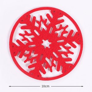 Dessous de verre en feutre de couleur verte et rouge pratique et durable pour la décoration de Noël à usage domestique - Product Image 3