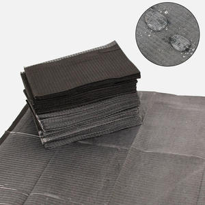 125 pièces/paquet Bavoirs jetables noirs 13" X 18" Serviettes en papier pratiques pour usage commercial - Product Image 4