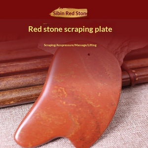 Planche de Gua Sha en pierre de Bian rouge naturelle <span class=keywords><strong>Sishui</strong></span>, épaissie, grande taille, outil de massage corporel pour le soin complet de la peau et la relaxation, vente en gros - Product Image 5