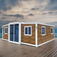 Petite maison pliable en conteneur extensible de 40 pieds et 3 chambres préfabrication maison modulaire pliante