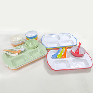 A5 <b>melamine</b> tableware factory, school canteen, special thickened four-compartment serving <b>plate</b> for meals and after-school care - Product Image 1