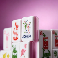 Ensemble de Mahjong américain de luxe, triple couche, transparent rose, pour les soirées cocktails, la plage, les fêtes de Noël