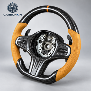 Volant sport personnalisé en fibre de carbone à fond plat chauffant pour Volante G22 430i Led G30 Pre Lci 6gt G32 540i 540 2017 2018 - Product Image 2