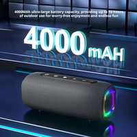 Altavoz Bluetooth Portátil a Prueba de Agua IPX6, con Bajos Potentes, Luces RGB Rítmicas, Audio Inalámbrico para Campamentos, Fiestas y Juegos al Aire Libre