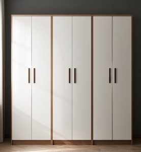 Armoire de chambre à coucher moderne et simple, en bois sur mesure, en MDF, pour vêtements - Product Image 5
