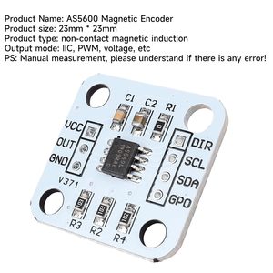Encodeur magnétique Ransanx AS5600 12 bits avec sortie I2C PWM, module d'alimentation 3.3V 5V, connecteur à broches - Product Image 5