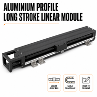 Modul Linear QIGE Long Stroke dengan Rel Geser Profil Aluminium, Bantalan Roda Gigi, Rantai Kabel, dan Carriage Pemandu Linear (Seri KK)