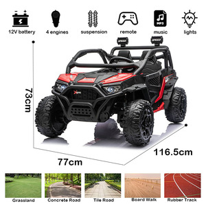 Auto Eléctrico de Juguete de 24V, Tamaño Grande, para Niños de 2 a 4 Años, Unisex, de Plástico, con Control Remoto, UTV, Encendido con Llave, 2 Plazas, a Batería - Product Image 2