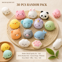 Assortiment de jouets mochi animaux en caoutchouc souple, anti-stress, mini fidget pour jeunes, adolescents et adultes, mélange aléatoire