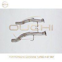 Ouchi Acier inoxydable de haute qualité pour Porsche Cayenne Turbo 4.8T 957 Système d'échappement avant Pièces de performance automobile