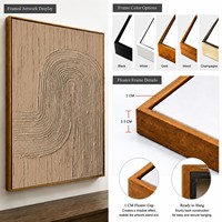 Peinture murale en plâtre 3D peinte à la main sur toile, tons terre, taille personnalisée, style minimaliste Japandi Wabi-Sabi abstrait pour la décoration d'hôtel