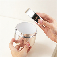 Ensemble de flacons et pots cosmétiques de luxe en verre électroplaqué argenté sous vide, vides, pour sérum et crème visage, avec logo personnalisé
