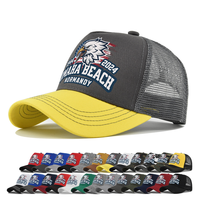 Gorra de Béisbol Personalizada con Estampado de Águila, Malla, 6 Paneles, Cierre a Presión, para Exteriores, Multicolor, Venta al Por Mayor, Unisex, para Hombre y Mujer, Gorra OEM