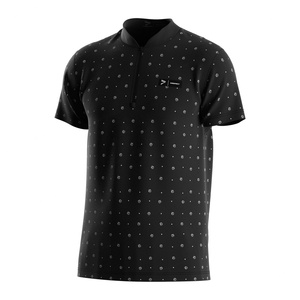 T-shirt décontracté à séchage rapide par sublimation pour homme, chemises à manches courtes, polo à fermeture éclair pour homme, chemise à col montant - Product Image 1