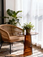 Table basse ronde en acrylique, style moderne et luxueux, petite table de chevet