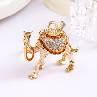 Nouveau Porte-clés Pendentif en Alliage de Zinc, Thème Ethnique Transfrontalier, Glacé Diamant, Couleur Chameau du Désert, Souvenir, Polyvalent, Petit Cadeau