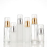 Meistverkaufte Luxuriöse Mattierte Klare Zylinder-Glasflasche 20ml-120ml für Kosmetik mit Lotion-Sprühpumpenverschluss 100 Stück