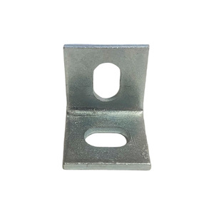 Équerre en L 30x30mm en acier au carbone galvanisé à trou unique pour fixation de tuyaux à angle droit, usage industriel de construction - Product Image 1