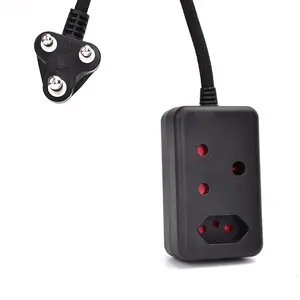 Multi Power Strip Black Power Socket 2 Outlet Zuid-afrika Met Kind Bescherming